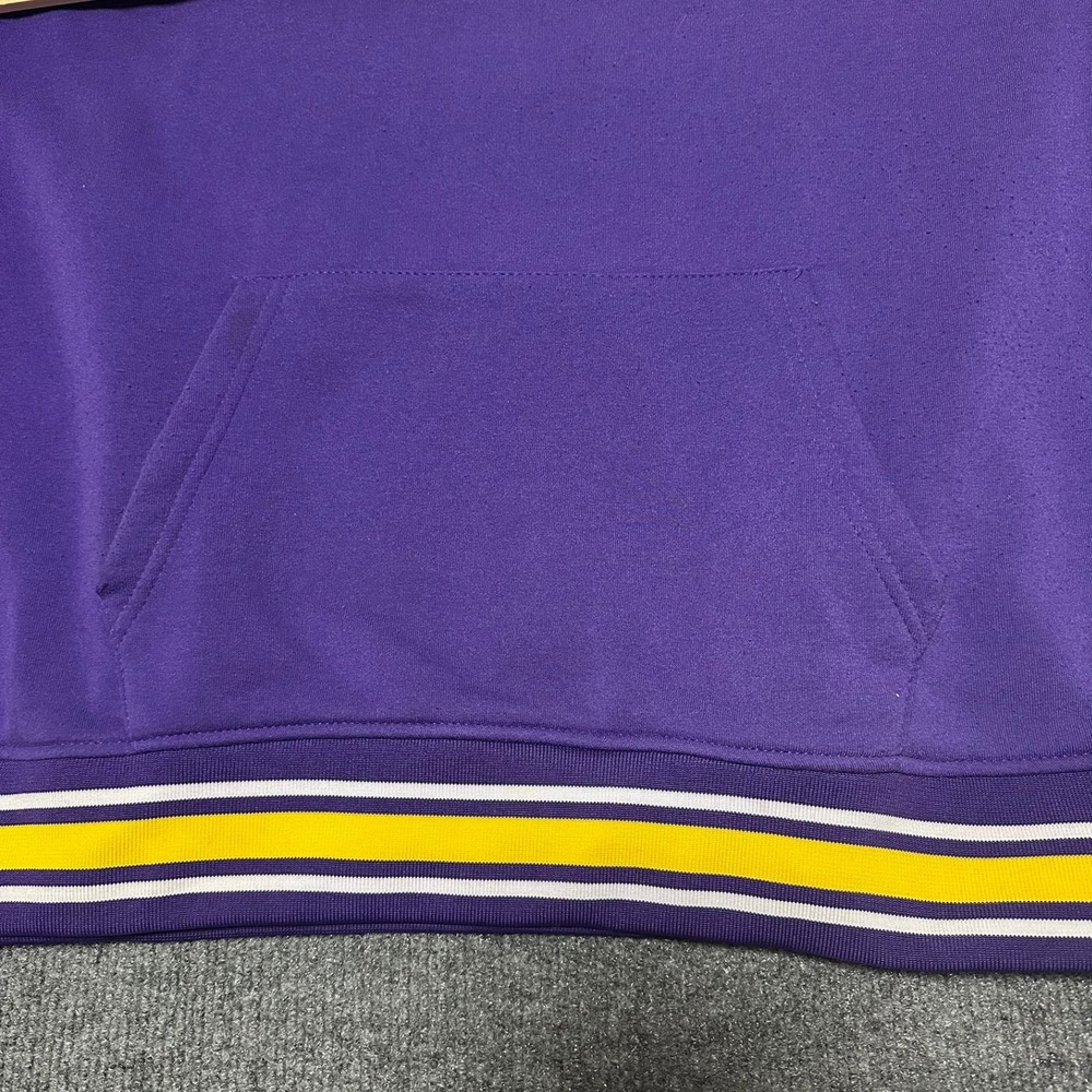 NBA Los Angeles Lakers Hoodie Mens XL Purple Basketball Pullover Striped Trim - Picture 5 of 8